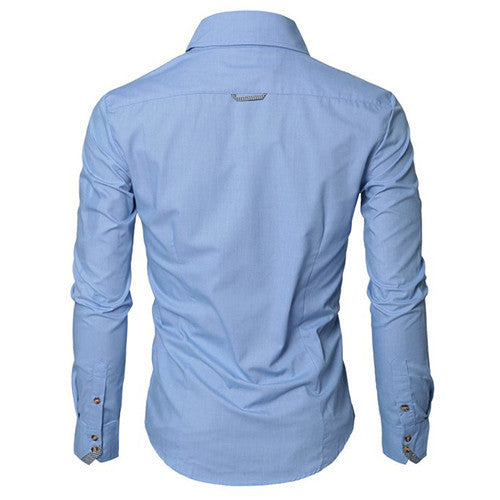 Doublju Mens Casual Shirt with Contrast Neck Band -  - 3